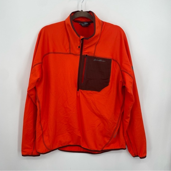 Eddie Bauer high route grid fleece Sz XL bright orange free heat ascent - Picture 1 of 9
